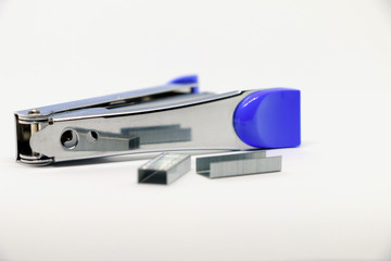 Stapler,Office tool. Stapler on the white background. Miscellaneous of office equipment. Paper clip,Stapler