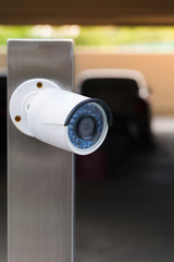CCTV security system in the car park public area