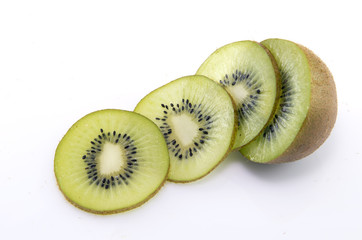 Kiwi fruit on white background