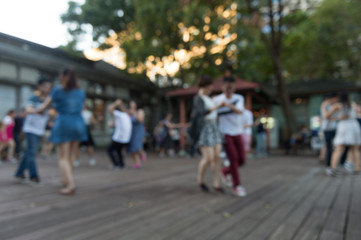 Blurred Modern dancers dancing on the street. Urban lifestyle.