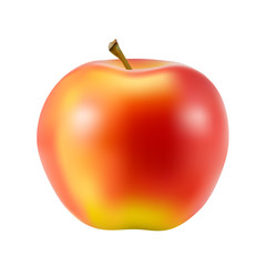 Ripe apple on white background