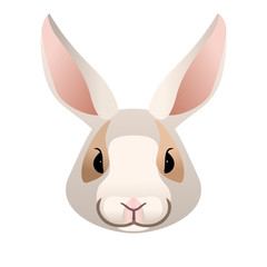Obraz premium Vector white bunny or rabbit portrait animal face icon