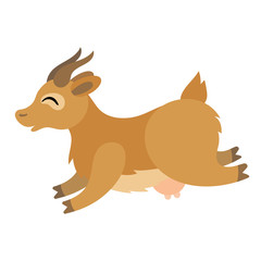 Vector brown nanny goat