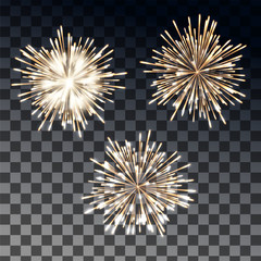 Vector festive fireworks transparent sfx
