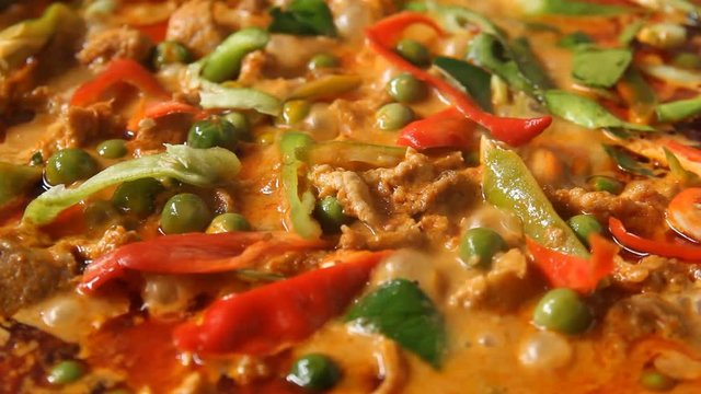Panang curry with pork (Thai food)