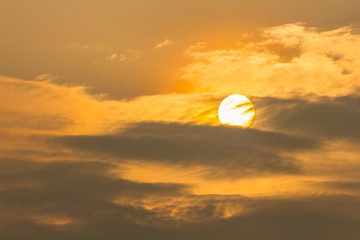 Sunset Sky with clouds Background