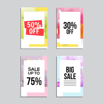 Sale website banners design set. Social media banners, posters, email and newsletter designs, ads, leaflets, placards, brochures, flyers, web stickers, promotional material vector illustration design
