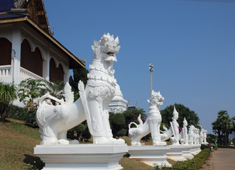 Obraz premium Singha statue in the temple, Wat Ban Den, Maetang, Chiangmai, Th
