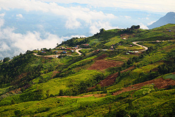 Obraz premium Hill and sky in Thailand.