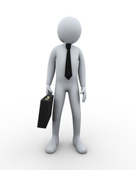 3d businessman with briefcase