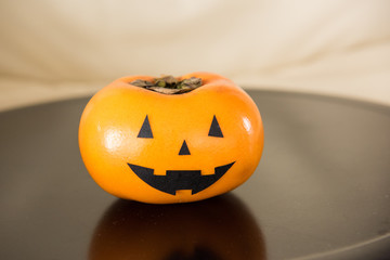 ハロウィン　ランタン（柿）