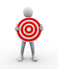 3d man holding target