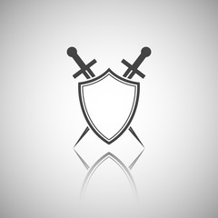 Abstract vector icon - shield and sword.