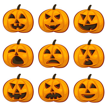 A vector illustration of pumpkin Icons set