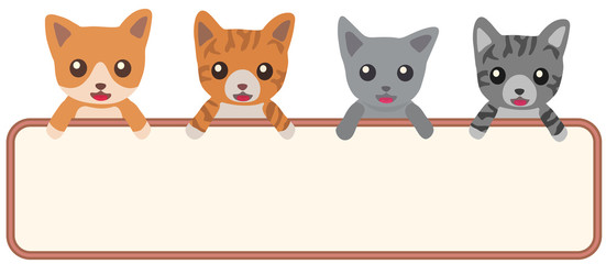 猫のフレーム　顔を出す