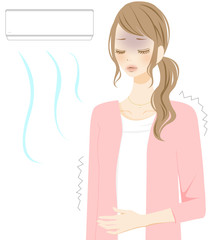 冷え性　エアコン　若い女性