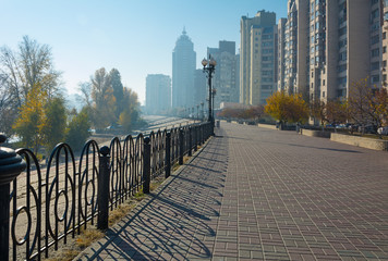 Early autumn morning in the city