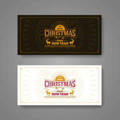 Christmas and New Year Greeting Card Design