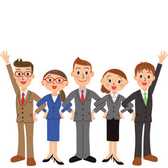 腕を組む会社員集合