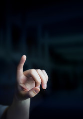 Businesswoman pointing finger