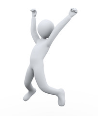 3d man joy jumping