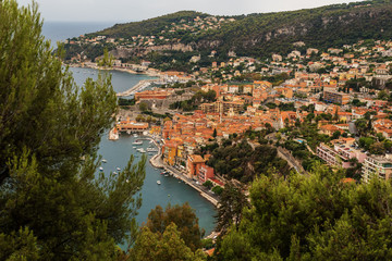 Fototapeta na wymiar Nice, France: panoramic top view of Port