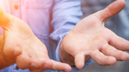 Empty businessman hand