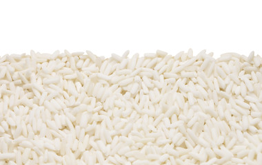 Raw Sticky Rice on White Background