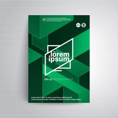 Brochure cover design. Modern isometric pattern. A4 format vector template.