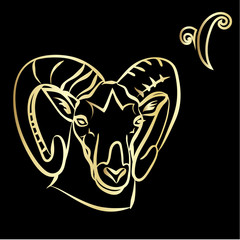 Zodiac Aries are a black background.