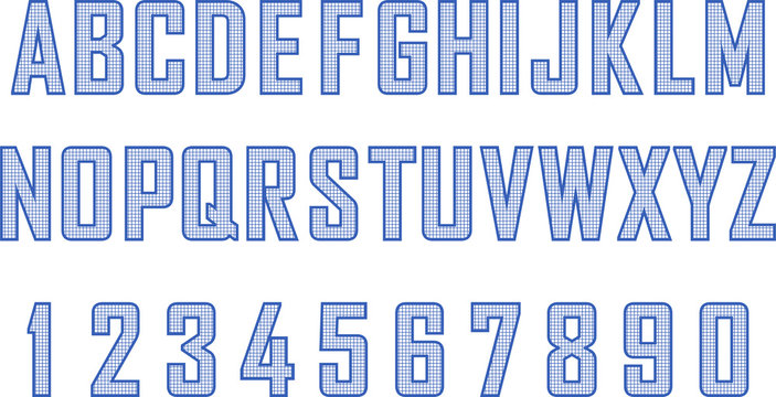 Blueprint Style Font Vector Set