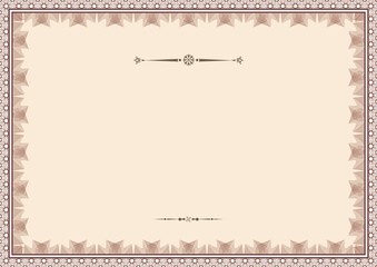 Brown Fame - border for diploma or certificate / A4 size