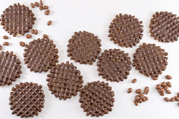 Chocolate covered round homemade cookies