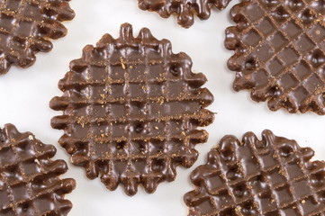 Chocolate covered round homemade cookies