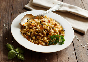 Risotto with vegetables and spices