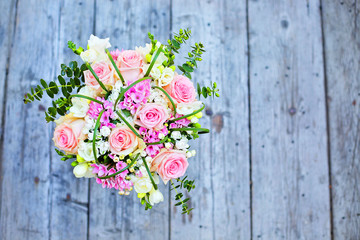 Flower bouquet view from the top