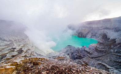 Kawah Ijen sulfur lake