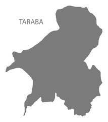 Taraba Nigeria Map grey