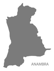 Obraz premium Anambra Nigeria Map grey