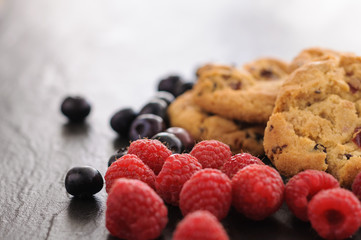 cookies raspberries blueberries