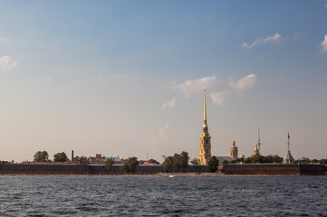 Obraz premium The view from Neva river on Peter and Paul fortress in Saint-Petersburg. Russia 