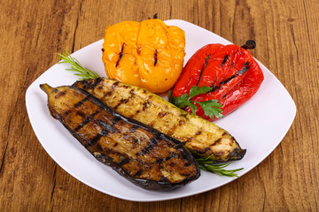 Grilled vegetables - eggplant, zucchini and pepper