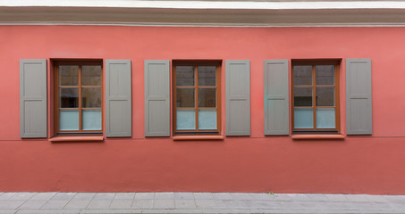 Classic windows with shutters 