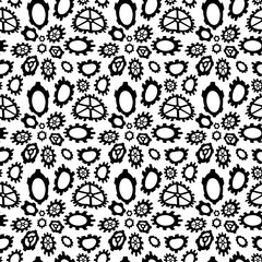 Abstract geometric gear black and white graphic design cog wheel pattern