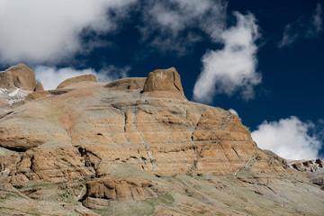 Karma axe Himalayas mountain Tibet sky and clouds