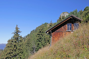 alphütte, schynige platte, alpen, schweiz 