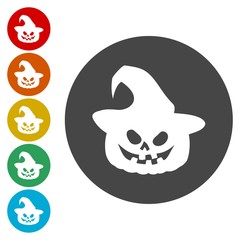 Halloween pumpkin vector icons set 
