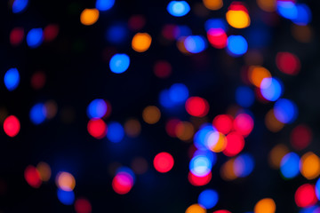 Defocused christmas lights bokeh background
