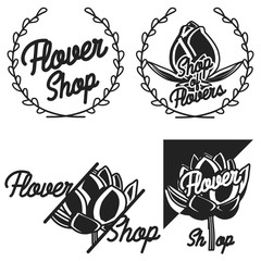Vintage flower shop emblems