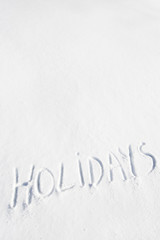 message de vacances en anglais dans la neige
